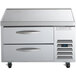 A Beverage-Air stainless steel refrigerated chef base with two drawers.