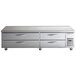A Beverage-Air stainless steel chef base with 4 drawers.