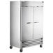 A stainless steel Beverage-Air Horizon Series refrigerator/freezer with dual doors.
