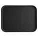 A black rectangular Choice non-skid serving tray with a black plastic handle.