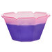 A 5 oz pink to purple color-changing dessert cup filled with purple liquid.