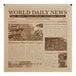 Kraft deli wrap paper with newspaper print featuring the words "World Daily News" on a counter.