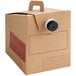 A white cardboard box with a handle and a lid for Sabert Pop, Fill & Go Coffee Take Out Containers.