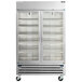 A Beverage-Air Horizon Series stainless steel refrigerator / freezer with glass doors.