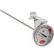 A Cooper-Atkins frothing thermometer with a red handle.