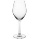 An Acopa Elevation wine glass with a stem on a white background.