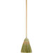 A Carlisle 3-Stitch Corn Broom with a wooden handle and red accents.