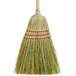 A Carlisle 3-stitch corn broom with a red handle.