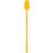 A yellow plastic brush with a handle with 3 inch yellow bristles.