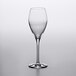 A close up of a Stolzle assorted specialty flute wine glass on a white background.