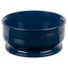 A close up of a blue Cambro Shoreline Collection entree bowl with a base.