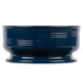 A close up of a navy blue Cambro entree bowl with a white design.