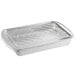 A clear plastic dome lid over a ChoiceHD Smoothwall silver foil pan.