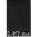 A black Beverage-Air glass door merchandiser with open doors and a white border.