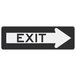 A black and white sign with a right arrow pointing to the word "Exit" 
