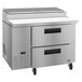 A Hoshizaki stainless steel refrigerated pizza prep table with 2 drawers.