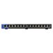 A Linksys business network switch with 16 ports, black and blue.
