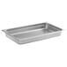 A Carlisle stainless steel steam table pan with a rectangle top.