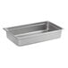 A Carlisle stainless steel steam table pan with a lid.