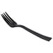 A black plastic fork with a handle.