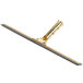 An Unger GoldenClip window squeegee with a brass handle and black accents.