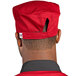 A Uncommon Red chef skull cap with black trim.