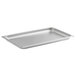 A Carlisle stainless steel rectangular steam table pan with a white background.