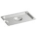 A Carlisle stainless steel tray cover with a slotted hole.