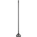 A black mop handle with a white background.