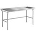 A silver rectangular Regency stainless steel table with legs.