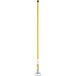 A yellow Continental Fiberglass mop handle with a metal head.