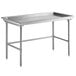 A Regency stainless steel sorting table with legs and a long, rectangular top.