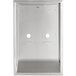 A Lavex stainless steel rectangular recess kit with holes for a high speed hand dryer.