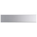 A rectangular stainless steel pass-through shelf with an overshelf.