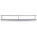 A Regency stainless steel wall mount shelf with an overshelf and pass-through shelf on it.