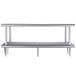 A silver Regency stainless steel pass-through shelf with metal legs.