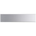 A rectangular silver stainless steel pass-through shelf with an overshelf.