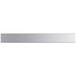 A silver rectangular Regency stainless steel pass-through shelf with an overshelf.