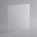 A white square glass shelf with a black border.
