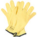 A pair of yellow Cordova Cut Resistant Gloves with black trim.
