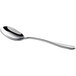 A silver spoon with a white background.