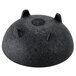A black round polypropylene molcajete with pointy spikes on top.