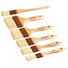 A Carlisle Sparta Chef Series 6-piece boar bristle pastry and basting brush set with wooden handles.