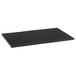 A black rectangular Vollrath bar mat with holes.