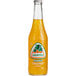 A close up of a Jarritos Mango soda bottle with a label.