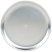 An American Metalcraft aluminum pizza pan with a white circle on a white surface.