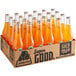 A cardboard box of Jarritos Mandarin Soda glass bottles.