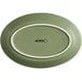 An Acopa Moss Green matte stoneware platter with a white border.