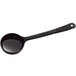 A black plastic spoon with a long handle.