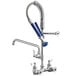 A Waterloo low profile pre-rinse faucet with a blue hose.